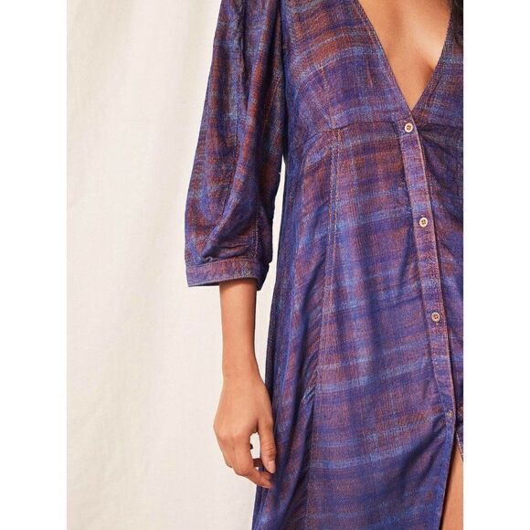 NWT WE THE FREE PEOPLE EVIE BUTTON DOWN MAXI SHIRT DRESS DUSTER - Picture 4 of 4
